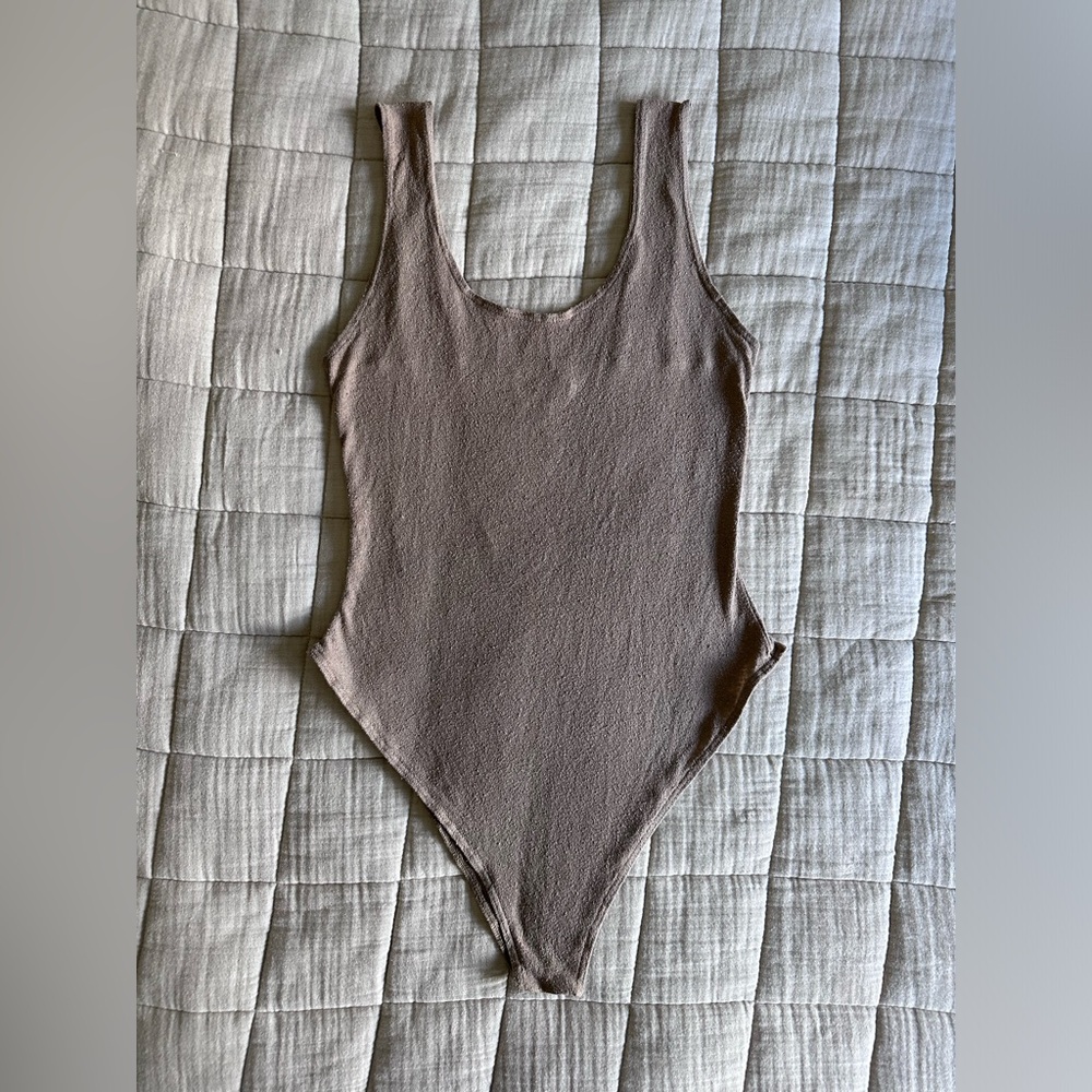 Ozma of California Christy Bodysuit size M in Tea! 100% Raw Silk hand washed.
